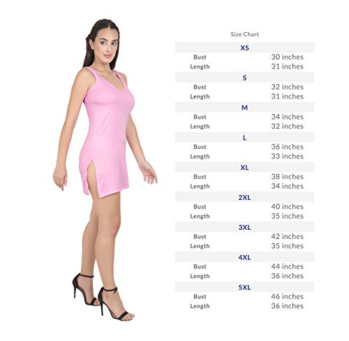 BLAZON Women's Cotton Hosiery Selfie Midi Slip Combo Pack of 2 (Available Sizes: XS, S, M, L, XL, 2XL, 3XL, 4XL, 5XL) - Pink