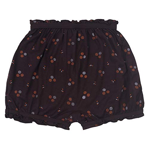 BLAZON Toddlers/Kids/Baby Girls Cotton Hosiery Bloomer Shorts Combo Pack of 3 Printed Dark Base Colour (Availabe Sizes: 45cm, 50cm, 55cm) - DAHLIA (Black, Brown, Navy Blue)