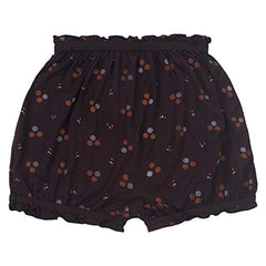 BLAZON Toddlers/Girls Cotton Hosiery Bloomer Shorts Combo Pack of 3 Dark Base Colour Printed (Availabe Sizes: 60cm, 65cm, 70cm, 75cm) - DAHLIA (Black, Brown, Navy Blue)