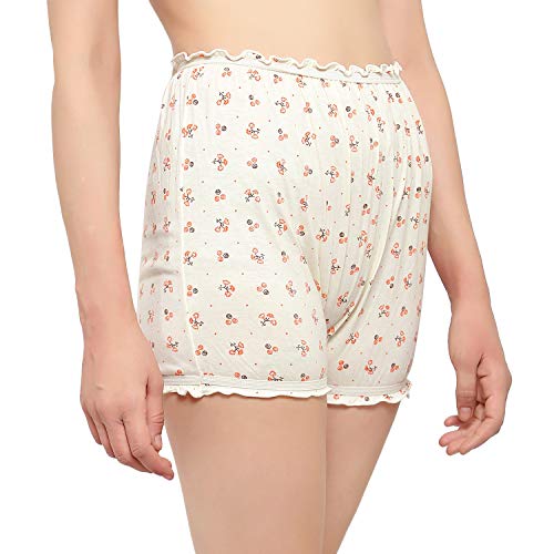 BLAZON Women's Cotton Hoisery Bloomers Floral Print Combo (Pack of 6) (Availabe Sizes: XS, S, M, L, XL, XXL, 3XL, 4XL, 5XL) - Off White, Baby Pink and Sea Green