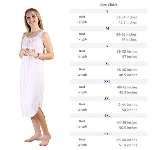 BLAZON Women's Cotton Hosiery Solid Maxi Nighty Slip (Pack of 2) Available Sizes: S, M, L, XL, 2XL, 3XL, 4XL, 5XL - Strawberry Frost, Royal Blue