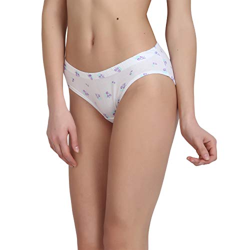 BLAZON Women's White Hipster Printed Panty Pack of 3
