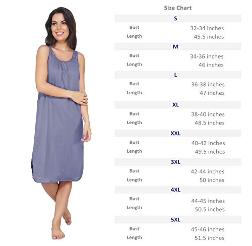 BLAZON Women's Cotton Solid Midi Slip Premium Dreams Nighty (Available Sizes: S, M, L, XL, 2XL, 3XL, 4XL, 5XL) - Lavender