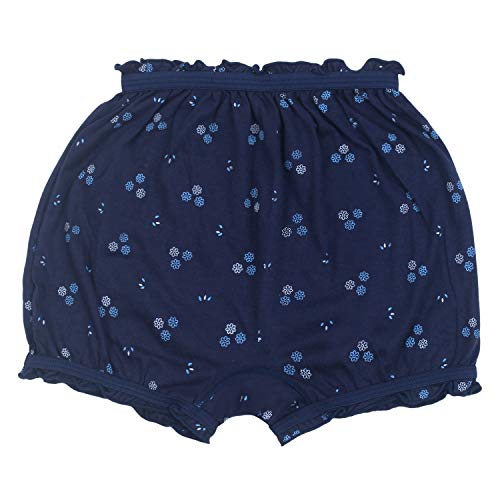 BLAZON Toddlers/Kids/Baby Girls Cotton Hosiery Bloomer Shorts Combo Pack of 3 Printed Dark Base Colour (Availabe Sizes: 45cm, 50cm, 55cm) - DAHLIA (Black, Brown, Navy Blue)