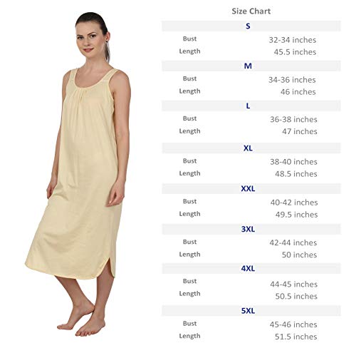 BLAZON Women's Cotton Hosiery Solid Maxi Nighty Slip (Pack of 2) Available Sizes: S, M, L, XL, 2XL, 3XL, 4XL, 5XL - Skin