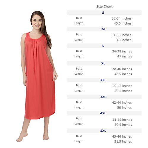 BLAZON Women's Cotton Hosiery Solid Maxi Nighty Slip (Pack of 2) Available Sizes: S, M, L, XL, 2XL, 3XL, 4XL, 5XL - Old Rose, Red