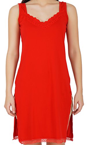 BLAZON Women's Cotton Hosiery Fairy Full Slip (Available Sizes: S, M, L, XL, 2XL, 3XL, 4XL, 5XL) - Red