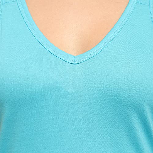 BLAZON Women's Cotton Hosiery Selfie Midi Slip Combo Pack of 2 (Available Sizes: XS, S, M, L, XL, 2XL, 3XL, 4XL, 5XL) - Turquoise, Almond Frost