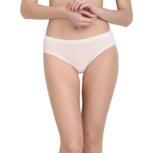 BLAZON Women's Mid Rise Hipster Soft Skin (Inner-Elastic) Panty | Printed | Combo Pack of 3 | White Base | Available Sizes: S, M, L, XL, 2XL, 3XL, 4XL, 5XL - MAGIC White