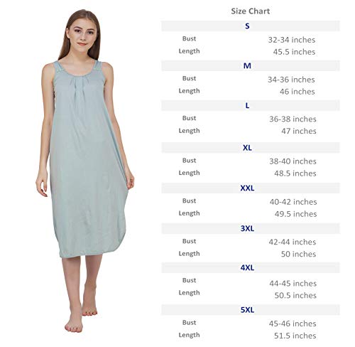 BLAZON Women's Cotton Hosiery Solid Maxi Nighty Slip (Pack of 2) Available Sizes: S, M, L, XL, 2XL, 3XL, 4XL, 5XL - Wisp Grey, Royal Blue