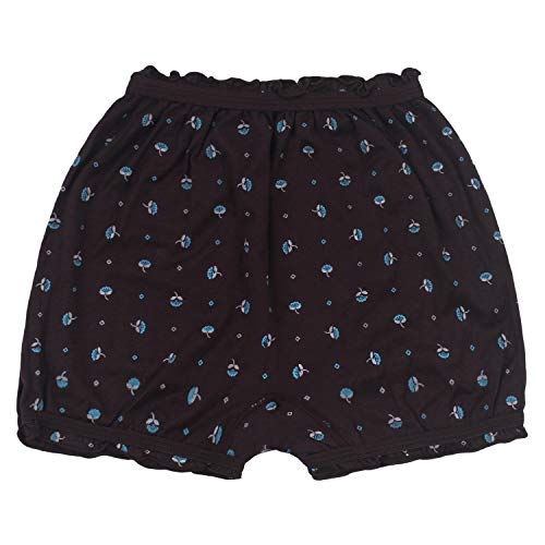 BLAZON Toddlers/Girls Cotton Hosiery Bloomer Shorts Combo Pack of 3 Dark Base Colour Printed (Availabe Sizes: 60cm, 65cm, 70cm, 75cm) - UMBEL (Black, Brown, Navy Blue)