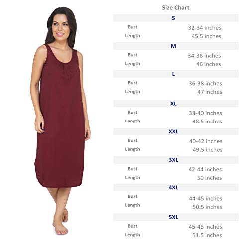 BLAZON Women's Cotton Hosiery Solid Maxi Nighty Slip (Pack of 2) Available Sizes: S, M, L, XL, 2XL, 3XL, 4XL, 5XL - Tamarind