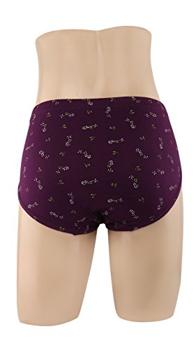 BLAZON Women's Hipster Printed Panty Pack of 3 (Wine Berry, Martinique, Cold Purple)