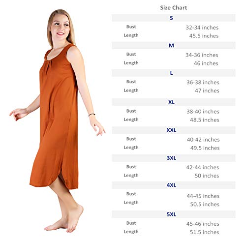 BLAZON Women's Cotton Hosiery Solid Maxi Nighty Slip (Pack of 2) Available Sizes: S, M, L, XL, 2XL, 3XL, 4XL, 5XL - Brandy, Brownish Grey