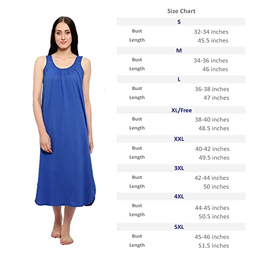 BLAZON Women's Cotton Hosiery Solid Maxi Nighty Slip (Pack of 2) (11003 Sapphire_B_Brandy_02_S_Sapphire_Blue_Brandy_Small)