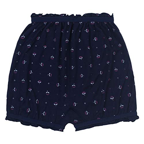 BLAZON Toddlers/Kids/Baby Girls Cotton Hosiery Bloomer Shorts Combo Pack of 3 Printed Dark Base Colour (Availabe Sizes: 45cm, 50cm, 55cm) - UMBEL (Black, Brown, Navy Blue)