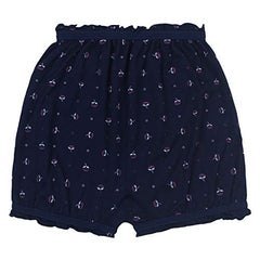 BLAZON Toddlers/Girls Cotton Hosiery Bloomer Shorts Combo Pack of 3 Dark Base Colour Printed (Availabe Sizes: 60cm, 65cm, 70cm, 75cm) - UMBEL (Black, Brown, Navy Blue)