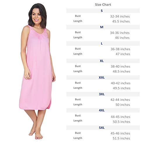 BLAZON Women's Cotton Solid Midi Slip Premium Dreams Nighty (Available Sizes: S, M, L, XL, 2XL, 3XL, 4XL, 5XL) - Pink