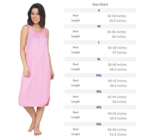BLAZON Women's Cotton Hosiery Solid Maxi Nighty Slip (Pack of 2) Available Sizes: S, M, L, XL, 2XL, 3XL, 4XL, 5XL - Pink, Purple