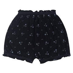 BLAZON Toddlers/Girls Cotton Hosiery Bloomer Shorts Combo Pack of 3 Dark Base Colour Printed (Availabe Sizes: 60cm, 65cm, 70cm, 75cm) - DAHLIA (Black, Brown, Navy Blue)