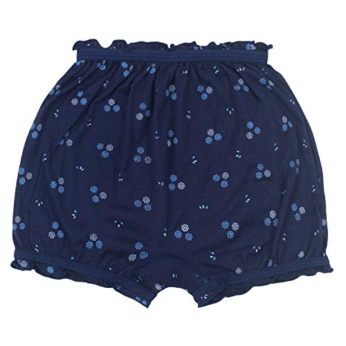 BLAZON Toddlers/Kids/Baby Girls Cotton Hosiery Bloomer Shorts Combo Pack of 3 Printed Dark Base Colour (Availabe Sizes: 45cm, 50cm, 55cm) - DAHLIA (Black, Brown, Navy Blue)