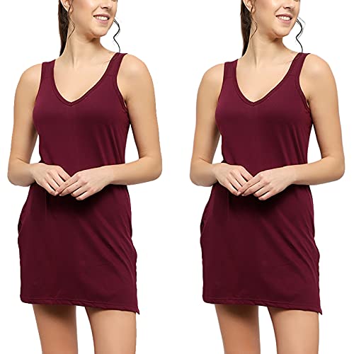 BLAZON Women's Cotton Hosiery Selfie Midi Slip Combo Pack of 2 (Available Sizes: XS, S, M, L, XL, 2XL, 3XL, 4XL, 5XL) - Tamarind