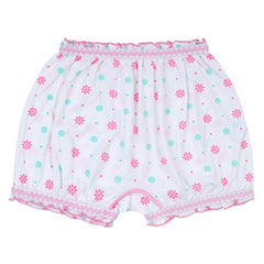 BLAZON Toddlers/Kids/Baby Girls Cotton Hosiery Bloomer Shorts Combo Pack of 3 White Printed (Availabe Sizes: 45cm, 50cm, 55cm, 60cm, 65cm, 70cm, 75cm)