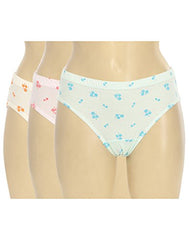 BLAZON Women's Hipster Printed Panty Pack of 3 (Blue, Pink, Yellow)