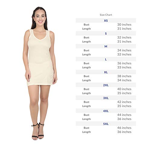 BLAZON Women's Cotton Hosiery Selfie Midi Slip Combo Pack of 2 (Available Sizes: XS, S, M, L, XL, 2XL, 3XL, 4XL, 5XL) - Off White, Brandy