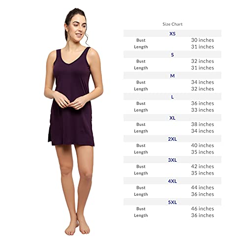 BLAZON Women's Cotton Hosiery Selfie Midi Slip Combo Pack of 2 (Available Sizes: XS, S, M, L, XL, 2XL, 3XL, 4XL, 5XL) - Blueviolet, Dark Pink