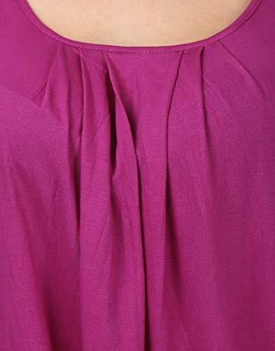 BLAZON Women's Cotton Hosiery Solid Maxi Nighty Slip (Pack of 2) Available Sizes: S, M, L, XL, 2XL, 3XL, 4XL, 5XL - Vivid Violet