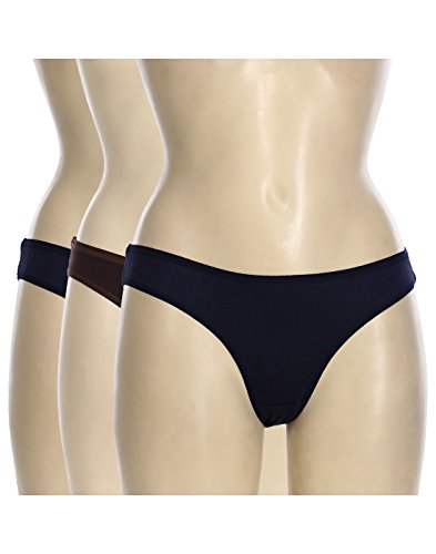 BLAZON Women's Multicolor Bikini 105 cm Pack of 3 (Black, Brown, Blue)