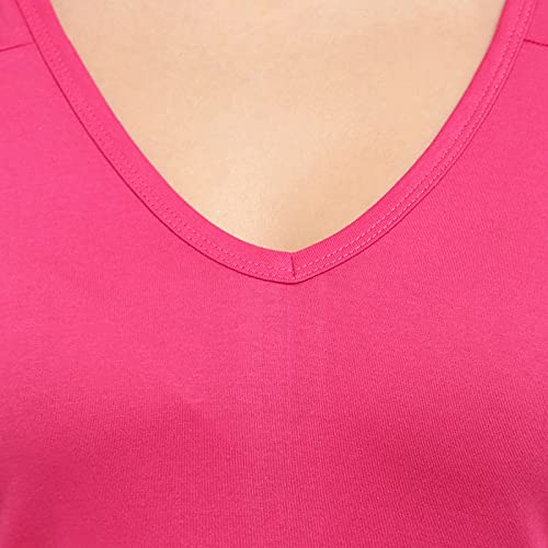 BLAZON Women's Cotton Hosiery Selfie Midi Slip Combo Pack of 2 (Available Sizes: XS, S, M, L, XL, 2XL, 3XL, 4XL, 5XL) - Dark Pink, Strawberry Frost