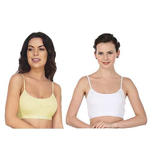 BLAZON Women Sports Bra Premium Tee Free - White, Skin