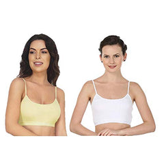 BLAZON Women Sports Bra Premium Tee Free - White, Skin