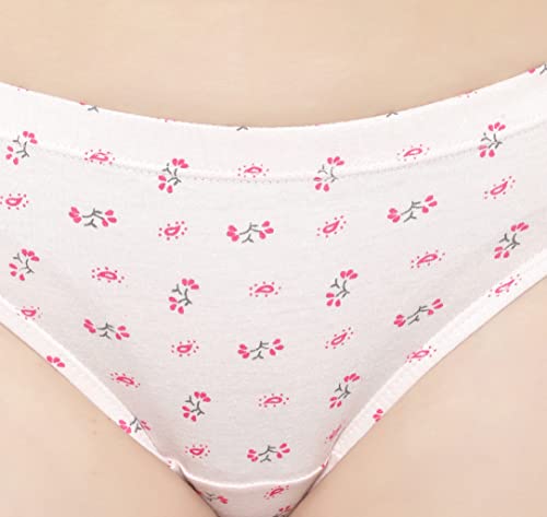 BLAZON Women's Mid Rise Hipster Soft Skin (Inner-Elastic) Panty | Printed | Combo Pack of 3 | Colour Base | Available Sizes: S, M, L, XL, 2XL, 3XL, 4XL, 5XL - Baby Pink, Sea Green, Off White