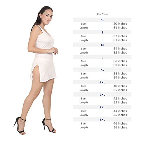 BLAZON Women's Cotton Hosiery Selfie Midi Slip Combo Pack of 2 (Available Sizes: XS, S, M, L, XL, 2XL, 3XL, 4XL, 5XL) - White, Off White