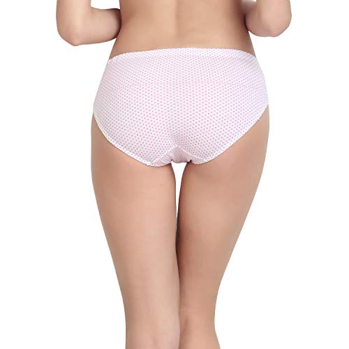 BLAZON Women's Mid Rise Hipster Soft Skin (Inner-Elastic) Panty | Printed | Combo Pack of 3 | White Base | Available Sizes: S, M, L, XL, 2XL, 3XL, 4XL, 5XL - MAGIC White