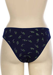 Blazon Women's Multicolor Printed Bikini Pack Of 3 ( Black, Brown, Navy Blue )