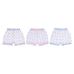 BLAZON Toddlers/Kids/Baby Girls Cotton Hosiery Bloomer Shorts Combo Pack of 3 White Printed (Availabe Sizes: 45cm, 50cm, 55cm, 60cm, 65cm, 70cm, 75cm)