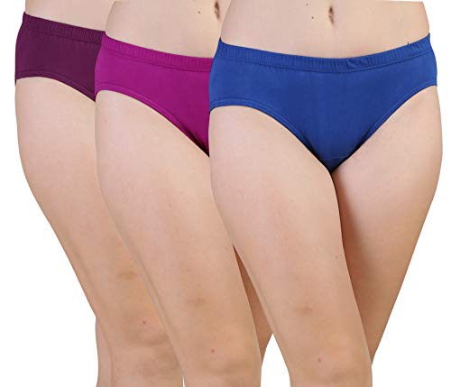 BLAZON Women's Hipster Panty Pack of 3 (Kashmir Blue, Tamarind, Vivid Violet)