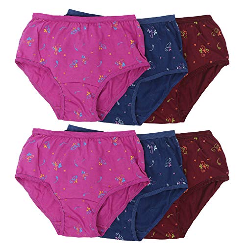 BLAZON Toddlers/Kids/Baby Girls Junior Panty Dark Base| 100% Super Combed Cotton Knits Hosiery | Floral Print | Combo Pack of 6 | Sizes: 45cm, 50cm, 55cm, 60cm, 65cm, 70cm, 75cm