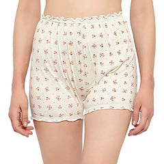 BLAZON Women's Cotton Hoisery Bloomers Floral Print Combo (Pack of 6) (Availabe Sizes: XS, S, M, L, XL, XXL, 3XL, 4XL, 5XL) - Off White, Baby Pink and Sea Green