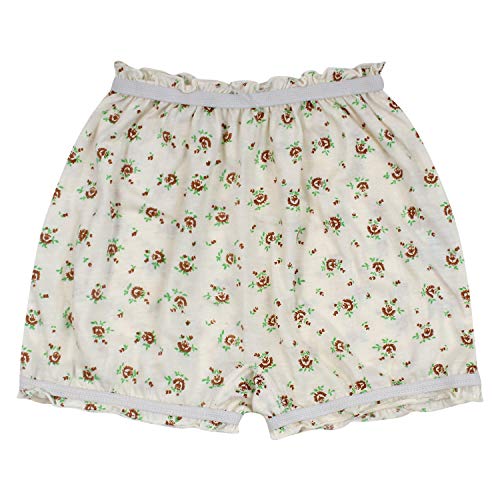 BLAZON Toddlers/Kids/Baby Girls Cotton Hosiery Bloomer Shorts Combo Pack of 3 Light Base Colour Printed (Availabe Sizes: 45cm, 50cm, 55cm) - VINTAGE (Off White, Sea Green, Baby Pink)
