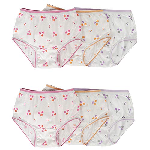 BLAZON Toddlers/Kids/Baby Girls Junior Panty White| 100% Super Combed Cotton Knits Hosiery | Floral Print | Combo Pack of 6 | Sizes: 45cm, 50cm, 55cm, 60cm, 65cm, 70cm, 75cm