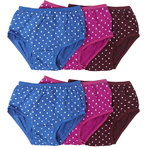 BLAZON Toddlers/Kids/Baby Girls Junior Panty Dark Base| 100% Super Combed Cotton Knits Hosiery |Polka Print | Combo Pack of 6 | Sizes: 45cm, 50cm, 55cm, 60cm, 65cm, 70cm, 75cm