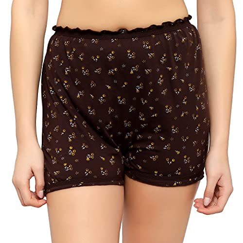 BLAZON Women's Cotton Bloomers (Pack of 3) - Black, Brown and Navy Blue