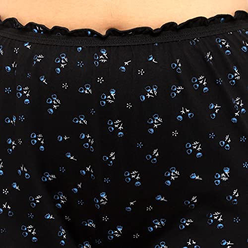 BLAZON Women's Cotton Hoisery Bloomers Floral Print (Pack of 3) (7003 Saroj_1_Dark_03_XS_Black, Brown and Navy Blue_X-Small)