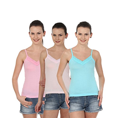 Blazon Women's Camisole Set Of 3 (Baby Pink, Dark Pink, Turquoise )