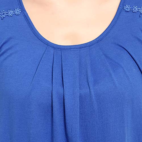 BLAZON Women's Cotton Hosiery Solid Maxi Nighty Slip (Pack of 2) Available Sizes: S, M, L, XL, 2XL, 3XL, 4XL, 5XL - Sapphire Blue, Royal Blue